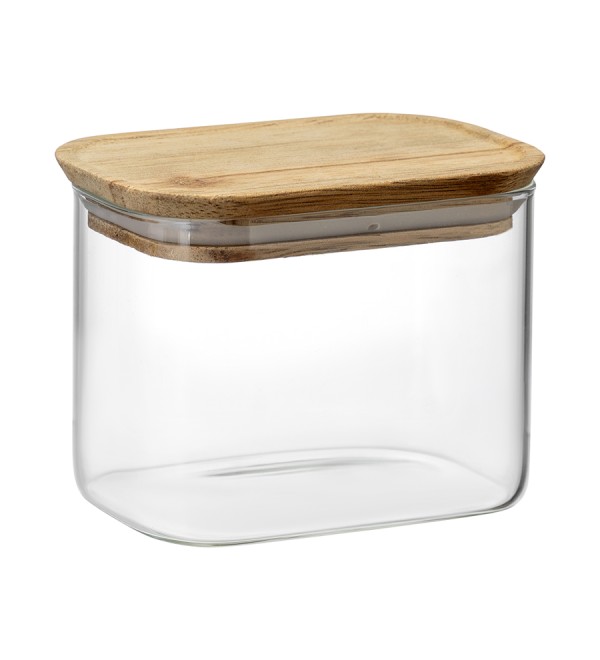 Банка для хранения прямоугольная glass acacia, 600 мл