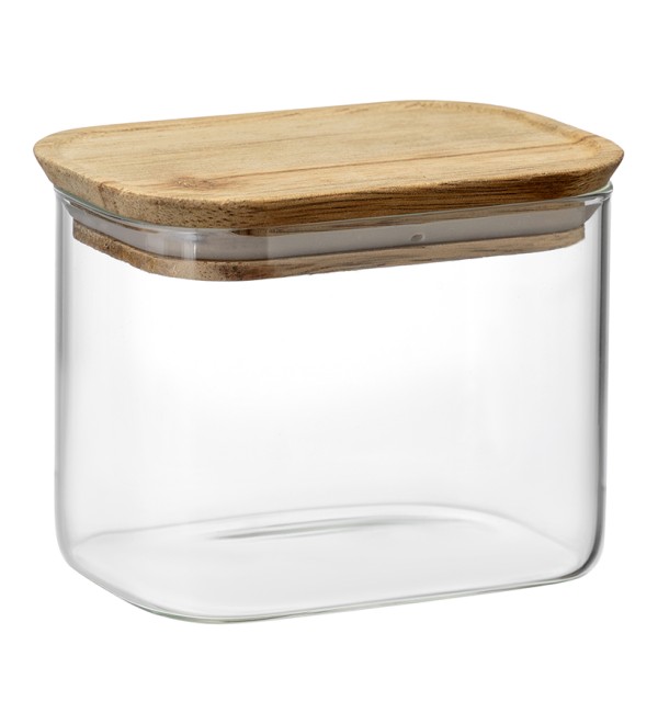 Банка для хранения прямоугольная glass acacia, 600 мл