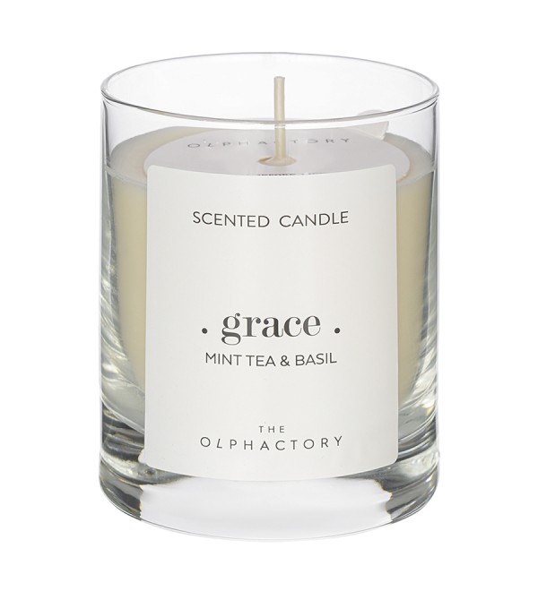 Свеча ароматическая the olphactory, grace, mint tea&basil (новая), 40 ч