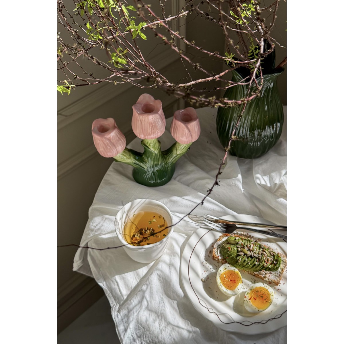 Подсвечник floret для трех свечей из коллекции blossom, 20 см