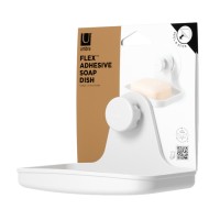 Мыльница для душа настенная flex adhesive, белая