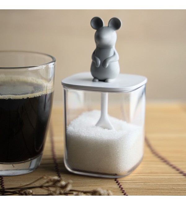 Банка для сыпучих продуктов lucky mouse seasoning с ложкой, 250 мл