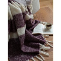 Плед мохеровый over horizon цвета марсала из коллекции trendy ruffles, 130х180 см