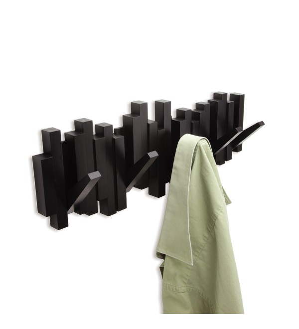 Вешалка настенная sticks, 49,3 см, черная, 5 крючков