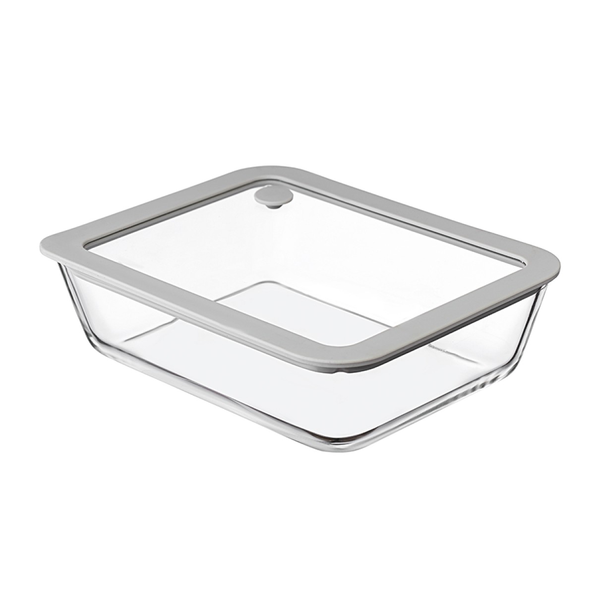 Контейнер для запекания и хранения с вакуумным эффектом vacuum glass, 1,4 л, светло-серый
