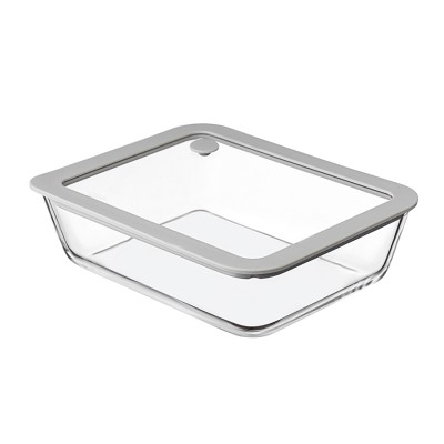 Контейнер для запекания и хранения с вакуумным эффектом vacuum glass, 1,4 л, светло-серый