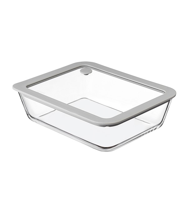 Контейнер для запекания и хранения с вакуумным эффектом vacuum glass, 1,4 л, светло-серый