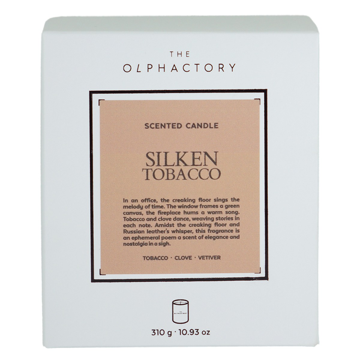 Свеча ароматическая the olphactory, white insignia, silken tobacco, 60 ч
