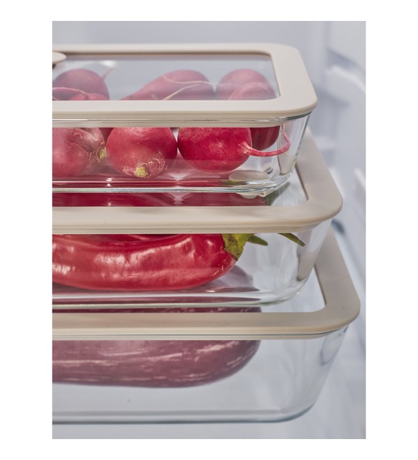 Контейнер для запекания и хранения с вакуумным эффектом vacuum glass, 2,6 л, молочный