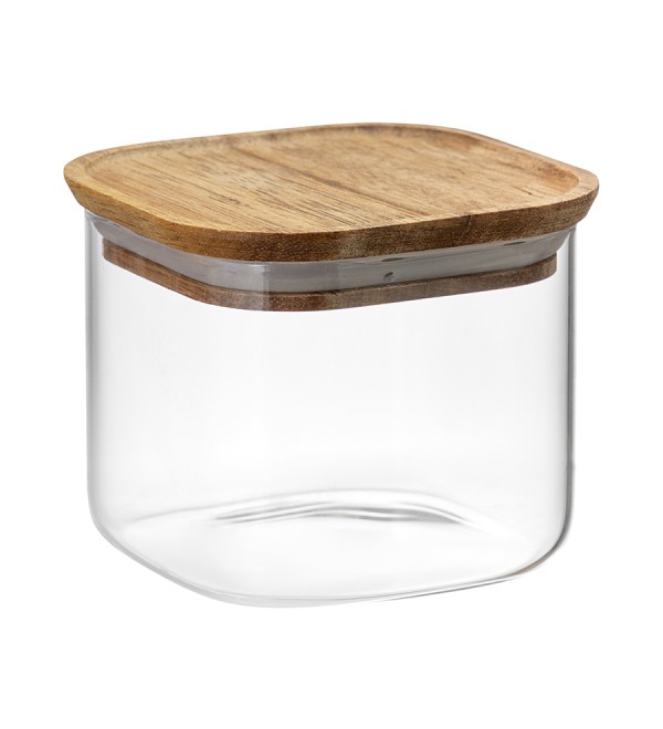 Банка для хранения квадратная glass acacia, 600 мл