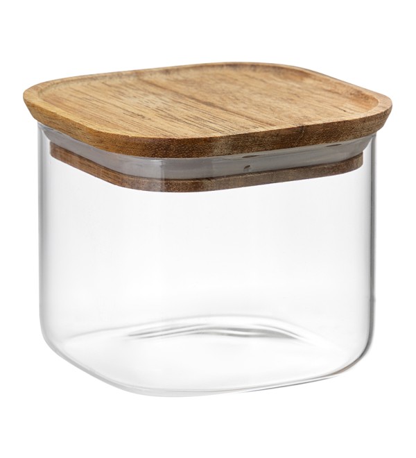 Банка для хранения квадратная glass acacia, 600 мл