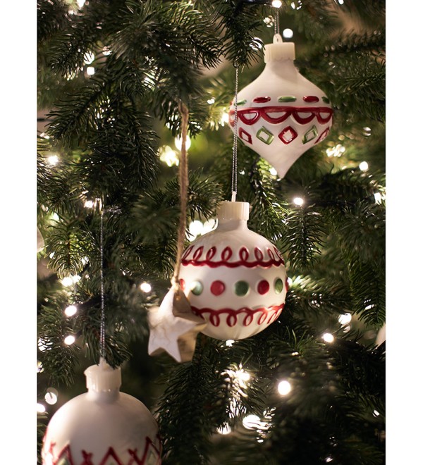 Набор ёлочных украшений с подсветкой festive embroidery из коллекции new year essential, 4 шт.