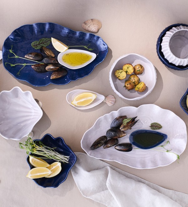 Блюдо сервировочное clams синего цвета из коллекции sea treasures