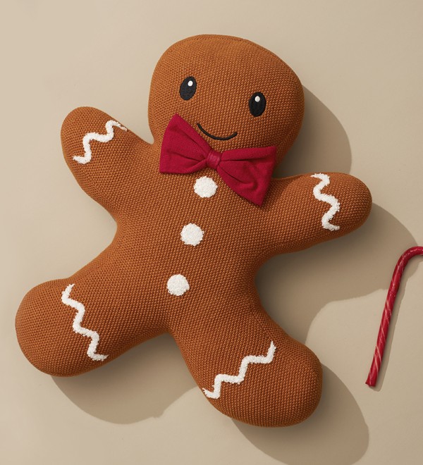 Подушка вязаная classy gingerbread из коллекции new year essential, 38х44 см