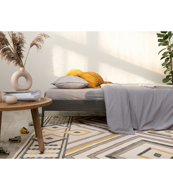 Ковер из хлопка с контрастным узором и кисточками из коллекции ethnic, 200х300 см
