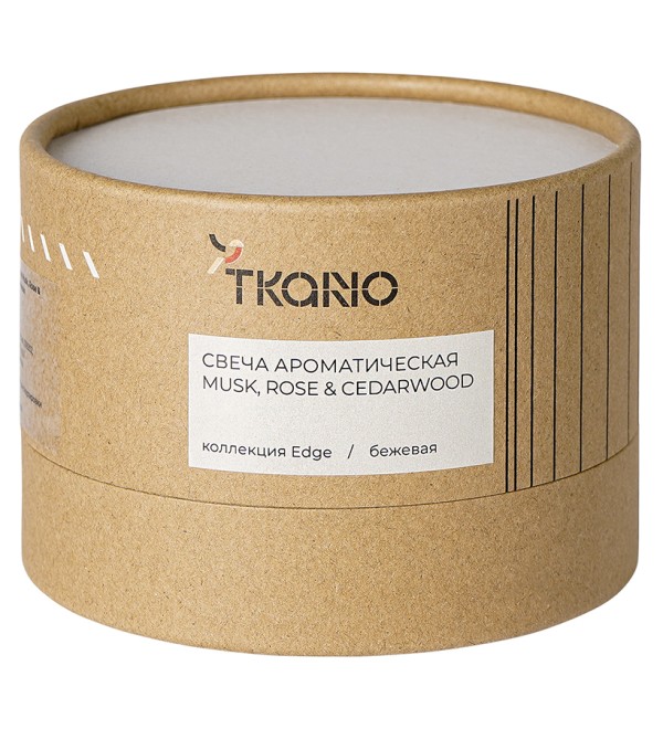 Свеча ароматическая musk, rose & cedarwood из коллекции edge, бежевый, 30 ч