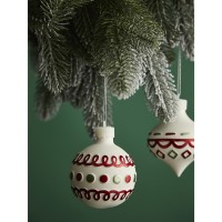 Набор ёлочных украшений с подсветкой festive embroidery из коллекции new year essential, 4 шт.