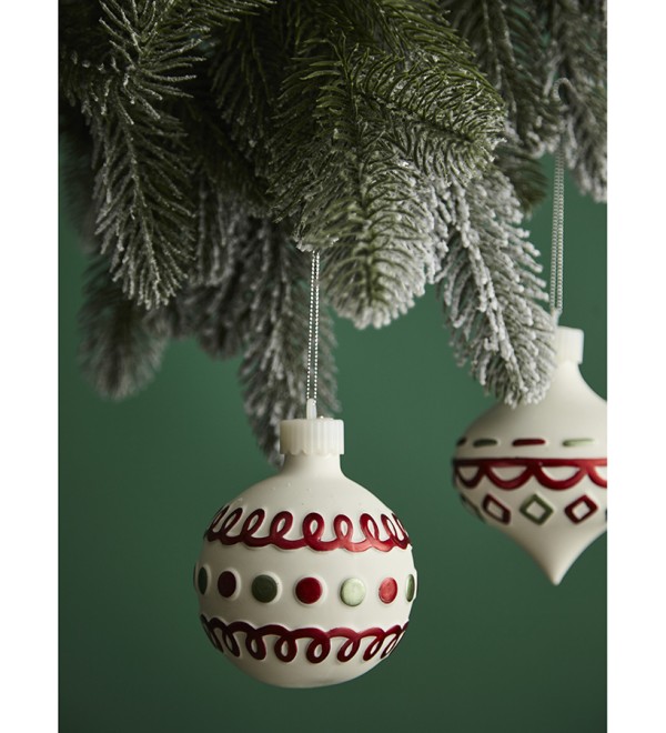 Набор ёлочных украшений с подсветкой festive embroidery из коллекции new year essential, 4 шт.