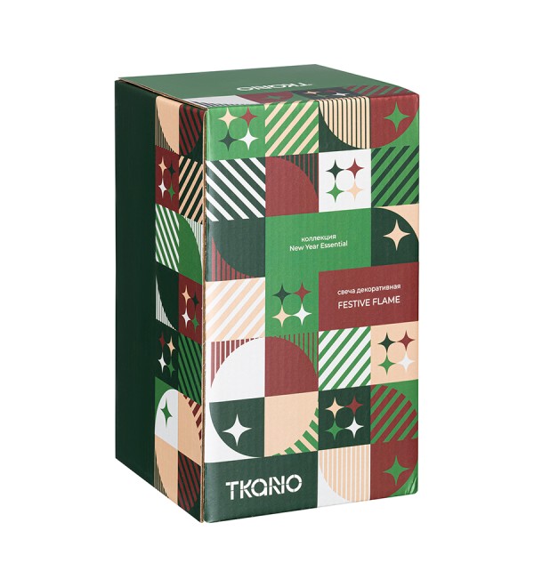 Свеча декоративная festive flame из коллекции new year essential, 12 см
