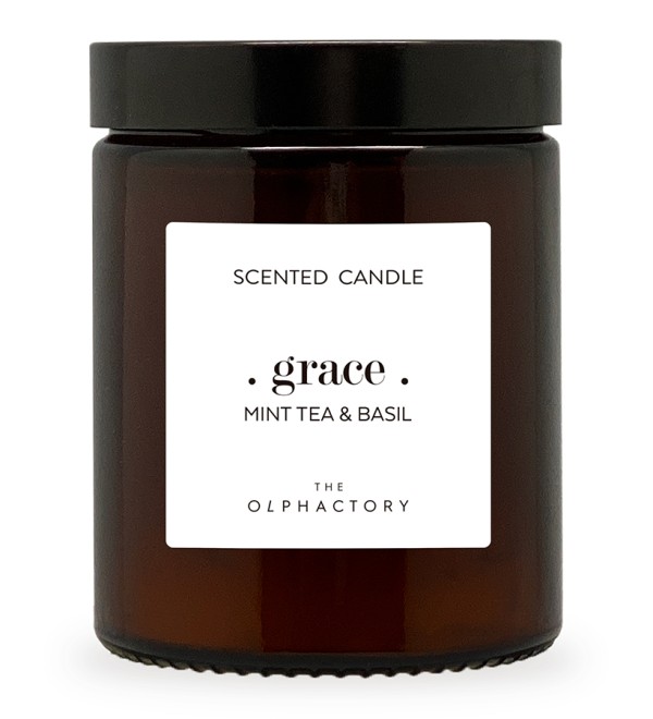 Свеча ароматическая the olphactory, grace, mint tea&basil, 30 ч