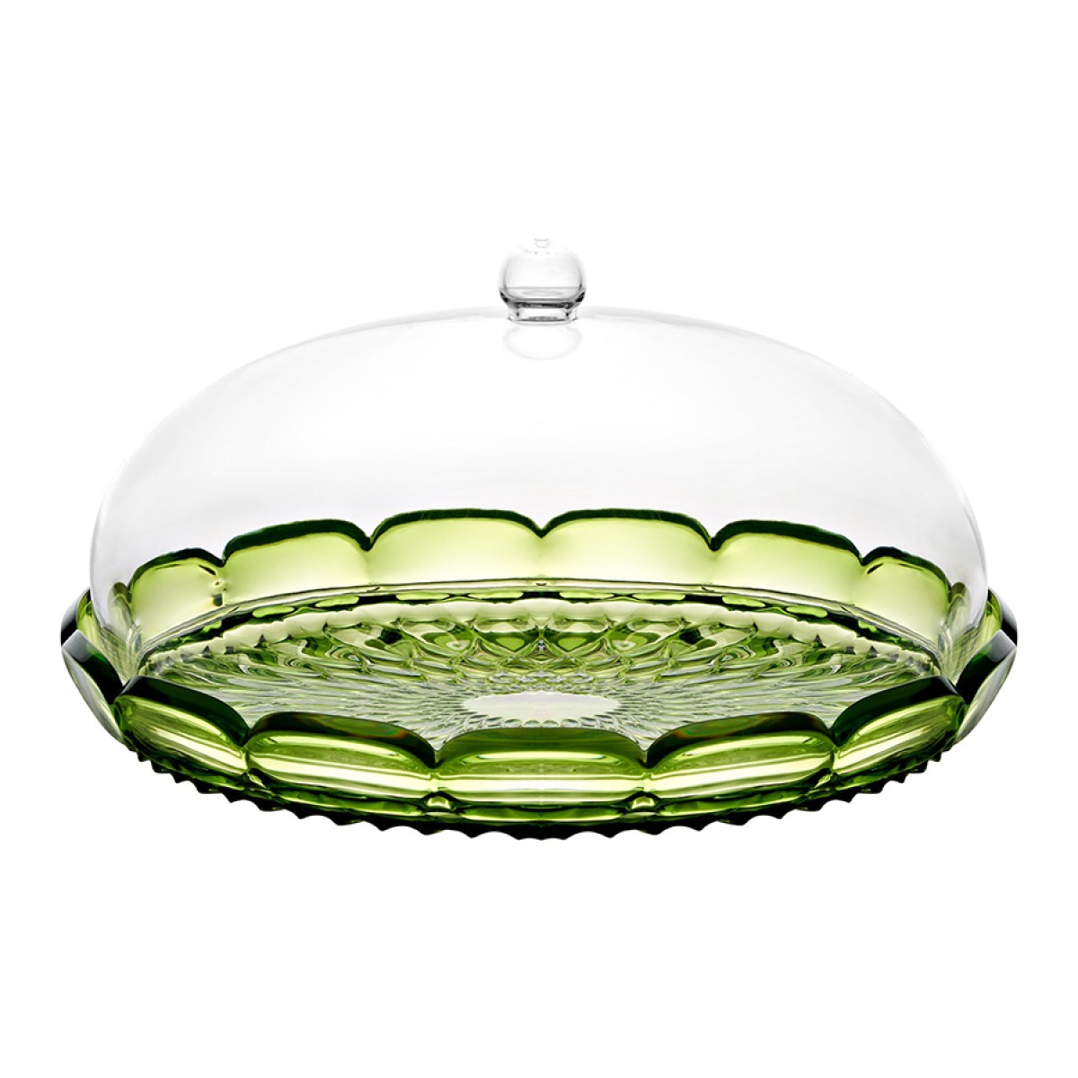 Блюдо сервировочное с крышкой vanity, D30 см, зеленое