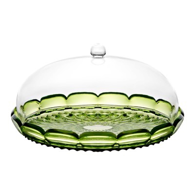 Блюдо сервировочное с крышкой vanity, D30 см, зеленое