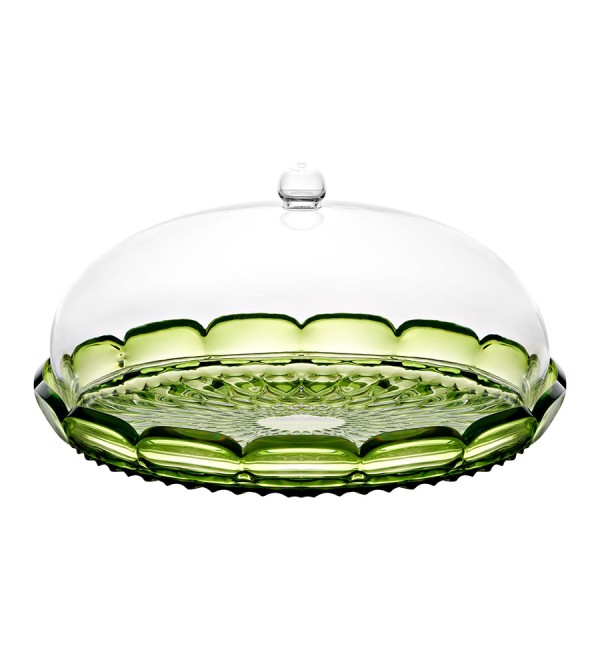 Блюдо сервировочное с крышкой vanity, D30 см, зеленое