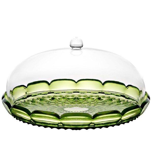 Блюдо сервировочное с крышкой vanity, D30 см, зеленое