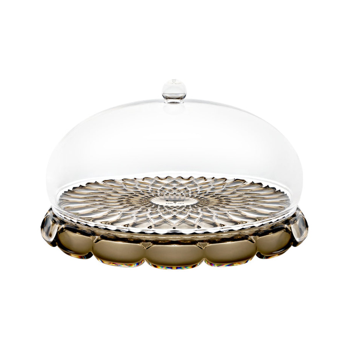 Блюдо сервировочное с крышкой vanity, D30 см, коричневое