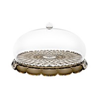 Блюдо сервировочное с крышкой vanity, D30 см, коричневое