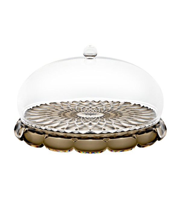 Блюдо сервировочное с крышкой vanity, D30 см, коричневое