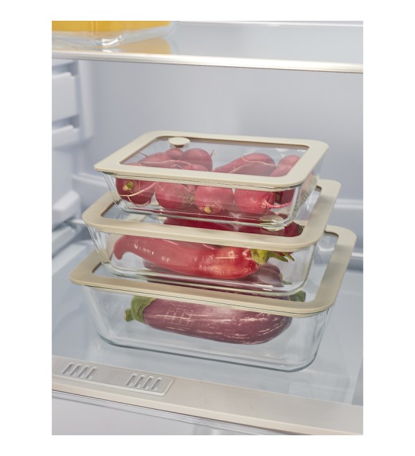Контейнер для запекания и хранения с вакуумным эффектом vacuum glass, 2,6 л, светло-серый