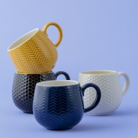 Кружка embossed, 350 мл, кремовая