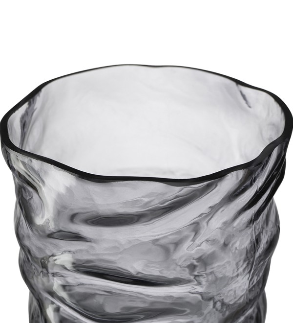 Ваза crumpl, 20 см, серая