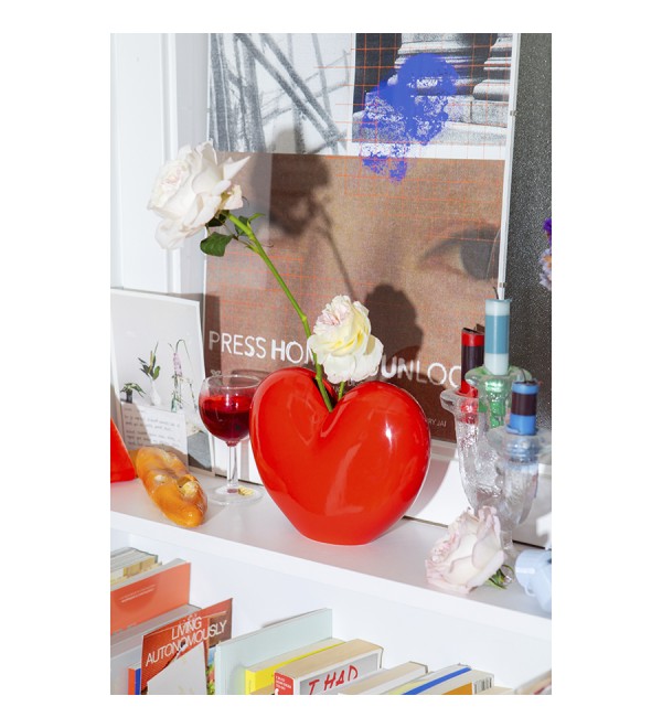 Ваза для цветов love, 15,5 см, красная
