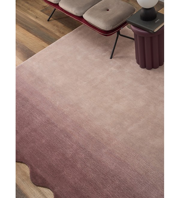 Ковер из шерсти over horizon цвета марсала из коллекции trendy ruffles, 200х300 см