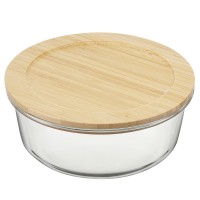 Набор контейнеров для запекания и хранения круглых eco store с крышками из бамбука, 3 шт.