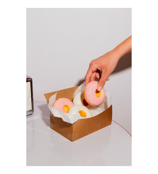 Подсвечник fast food, donut, D7 см, розовый