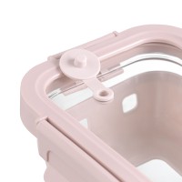 Контейнер для запекания, хранения и переноски продуктов в чехле, 370 мл, розовый
