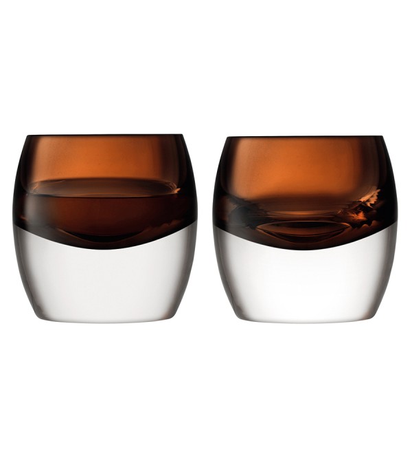 Набор низких стаканов whisky club, 230 мл, коричневый, 2 шт.