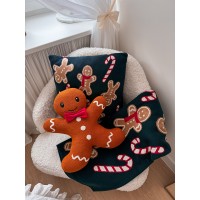 Плед из хлопка с новогодним рисунком gingerman из коллекции new year essential, 130x180 см
