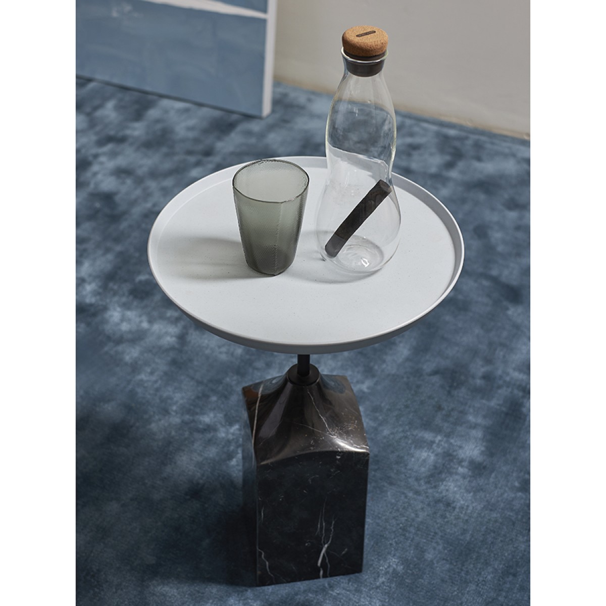 Столик кофейный sustainable collection, D38 см, серый/черно-белый