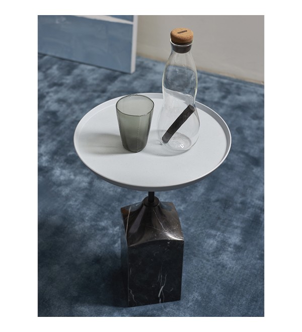 Столик кофейный sustainable collection, D38 см, серый/черно-белый
