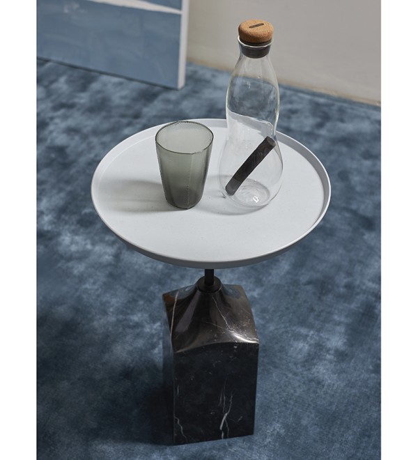 Столик кофейный sustainable collection, D38 см, серый/черно-белый