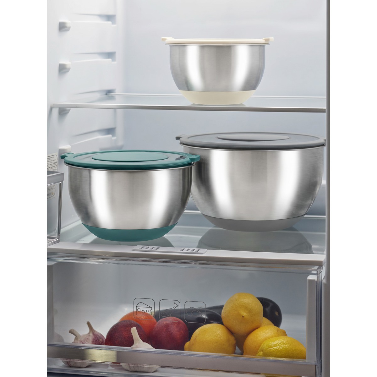 Набор стальных мисок balance с крышками и терками, 1,5 л/3 л/ 5 л