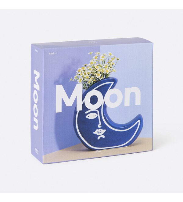 Ваза для цветов moon, 18 см, синяя