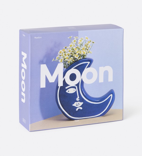 Ваза для цветов moon, 18 см, синяя