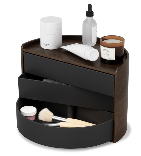 Шкатулка moona, черная/орех