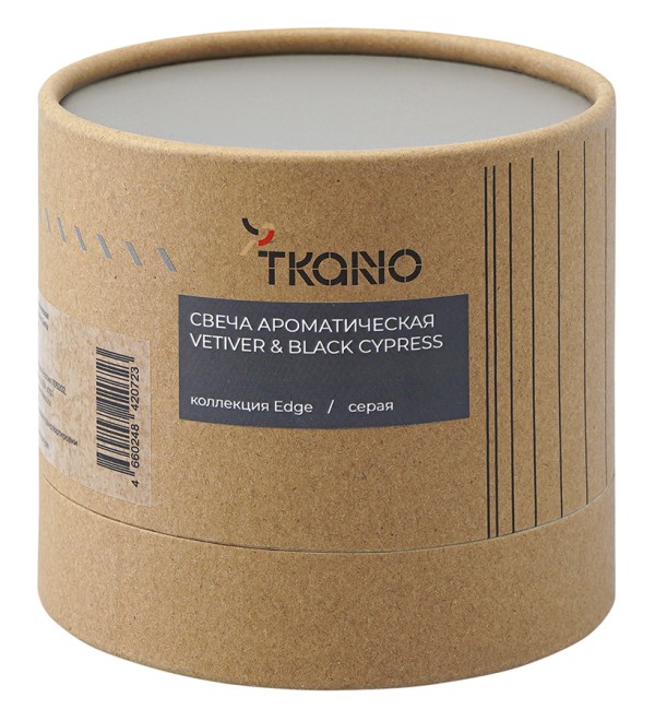 Свеча ароматическая с деревянным фитилём vetiver & black cypress из коллекции edge, серый, 60 ч