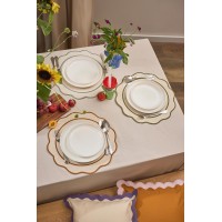 Салфетка под приборы anemone из коллекции trendy ruffles, D38 см, серый